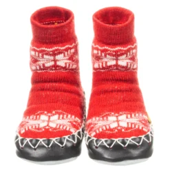 Moccis Red Wool Slipper Socks -Outlet Little Gents Set Store moccis red wool slipper socks 230008 a133d5165687f79f1d541147fa4b016dddd31e8f