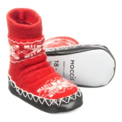 Moccis Red Wool Slipper Socks