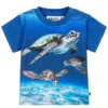 Molo Blue Turtles Cotton T-Shirt