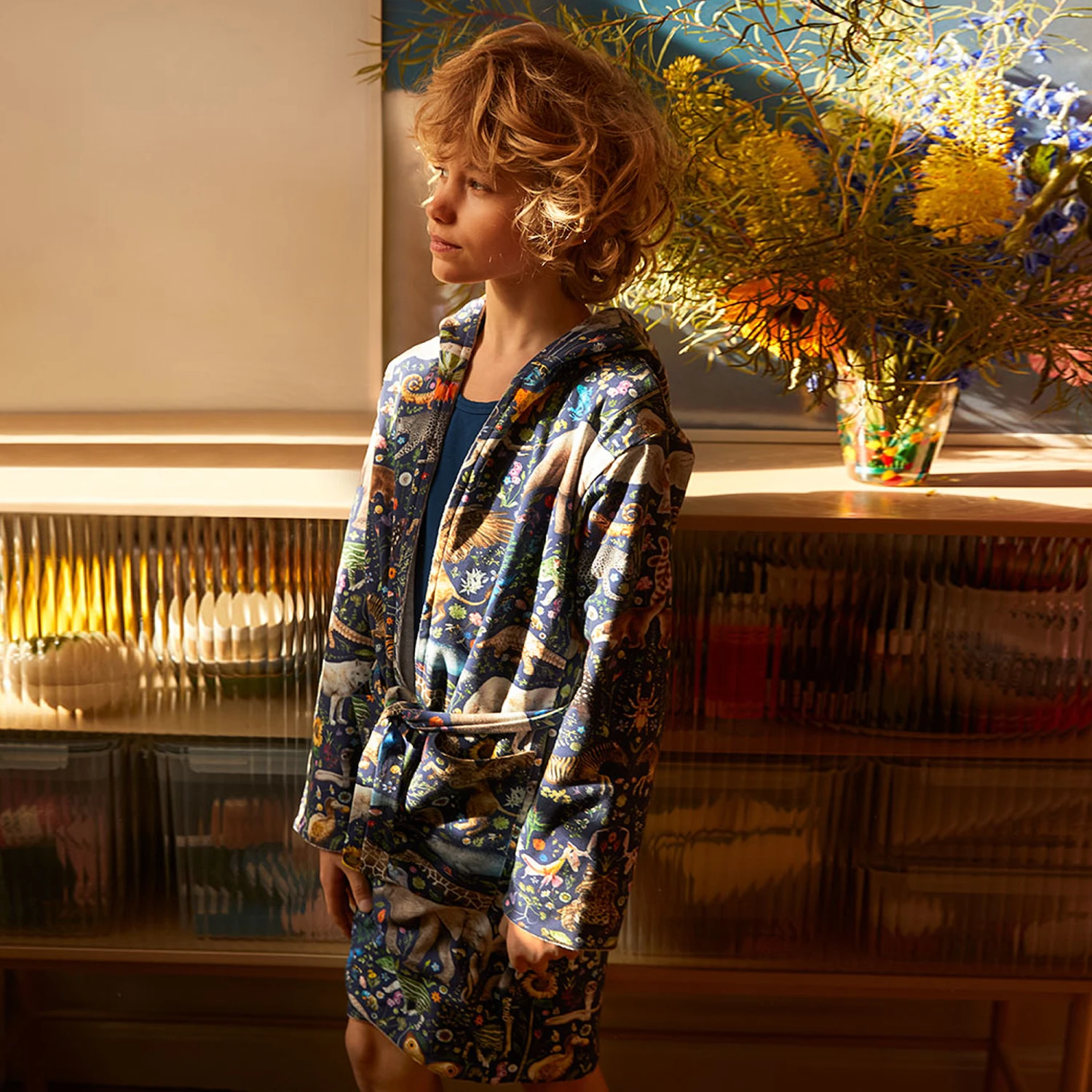 Molo Blue Wildlife Dressing Gown 2 Molo Blue Wildlife Dressing Gown - Image 2