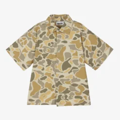 Molo Boys Beige Camouflage Cotton Shirt