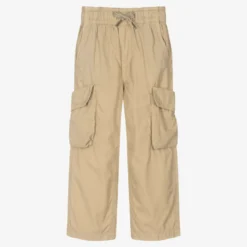 Molo Boys Beige Cotton Cargo Trousers
