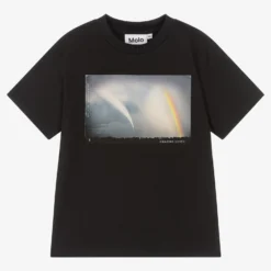 Molo Boys Black Organic Cotton Earth T-Shirt