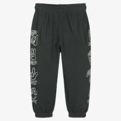 Molo Boys Grey Cotton Logo Joggers