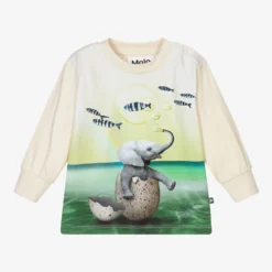 Molo Boys Ivory Elephant Top