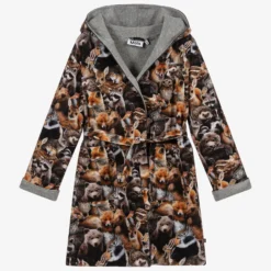 Molo Brown & Grey Animals Bathrobe