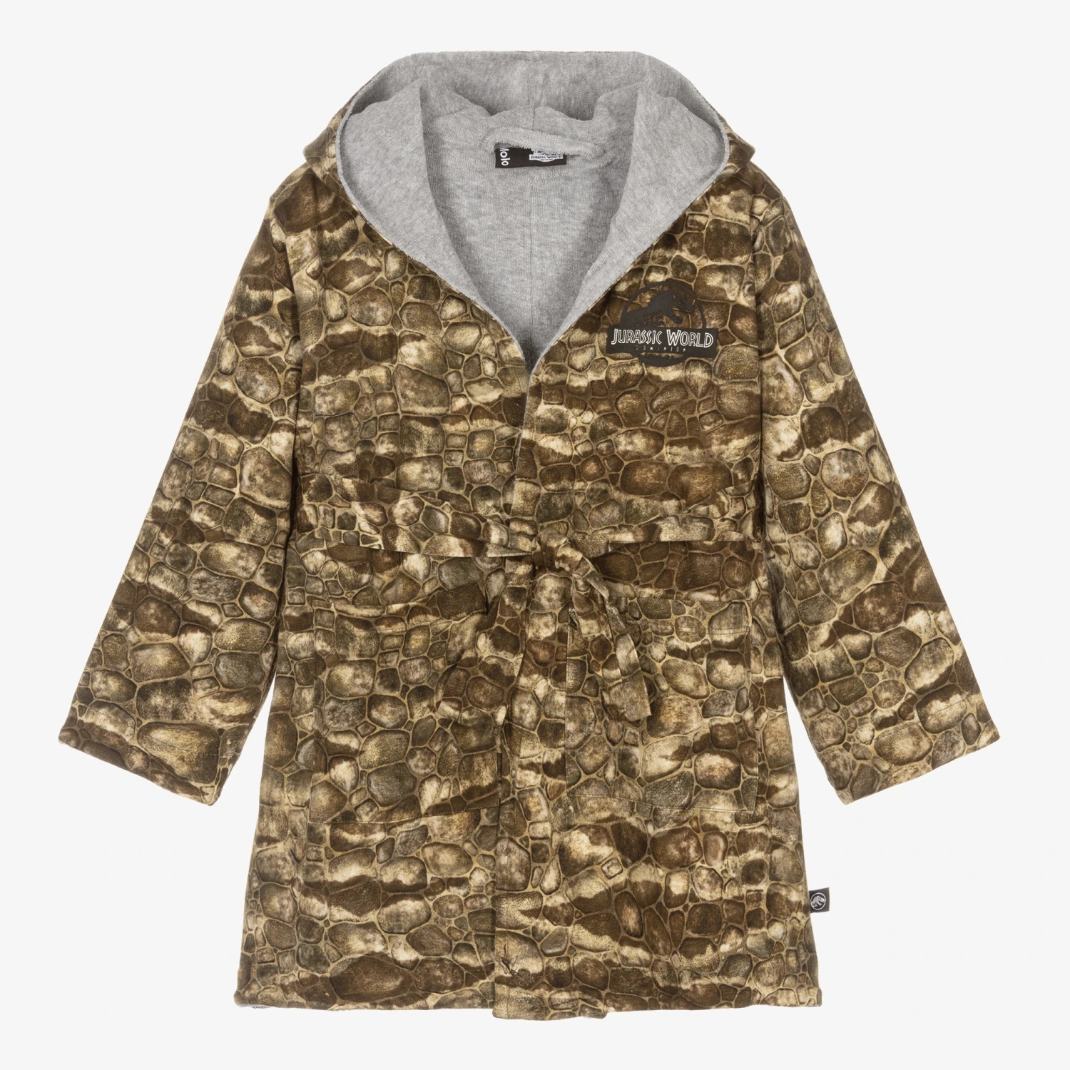 Molo Green Dinosaur Cotton Bathrobe 1 Molo Green Dinosaur Cotton Bathrobe