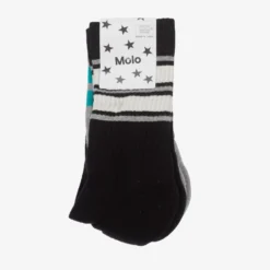 Molo Grey & Black Socks (2 Pack) -Outlet Little Gents Set Store molo grey black socks 2 pack 390199 ed8d91cde96305e2bab15189438896759a67ec4d