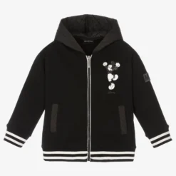 Monnalisa Boys Black Disney Zip-Up Top
