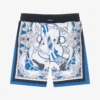 Monnalisa Boys Blue & White Cotton Jersey Shorts