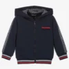Monnalisa Boys Navy Blue Zip-Up Top