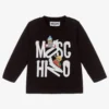 Moschino Baby Black Cotton Logo Top