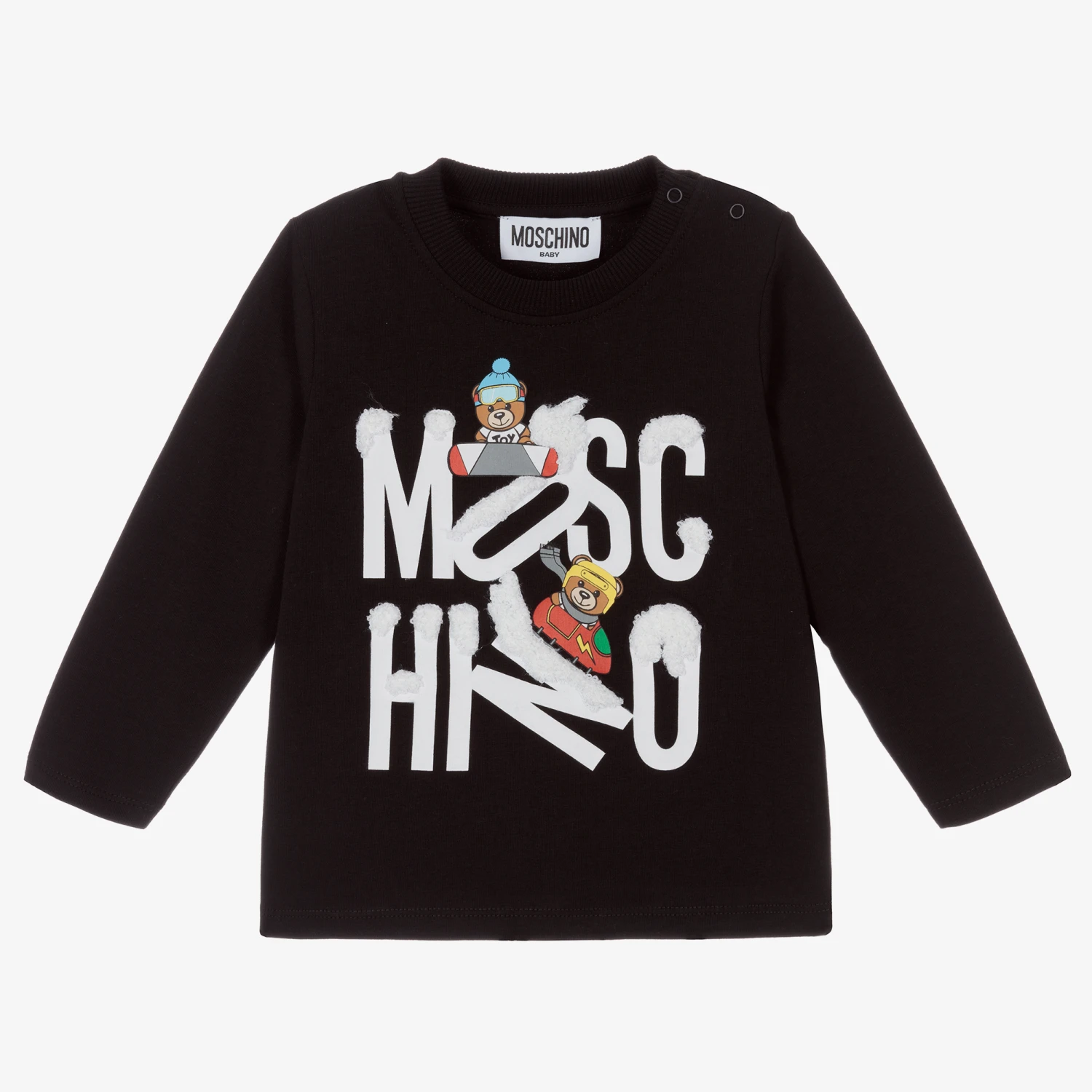Moschino Baby Black Cotton Logo Top 1 Moschino Baby Black Cotton Logo Top