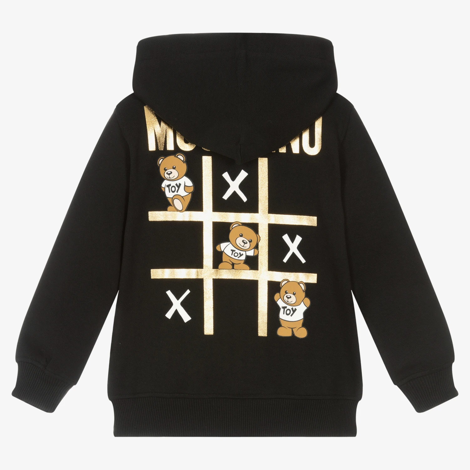 Moschino Kid-Teen Black Teddy Bear Zip-Up Hoodie 2 Moschino Kid-Teen Black Teddy Bear Zip-Up Hoodie - Image 2