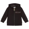 Moschino Baby Black Zip-Up Logo Hoodie