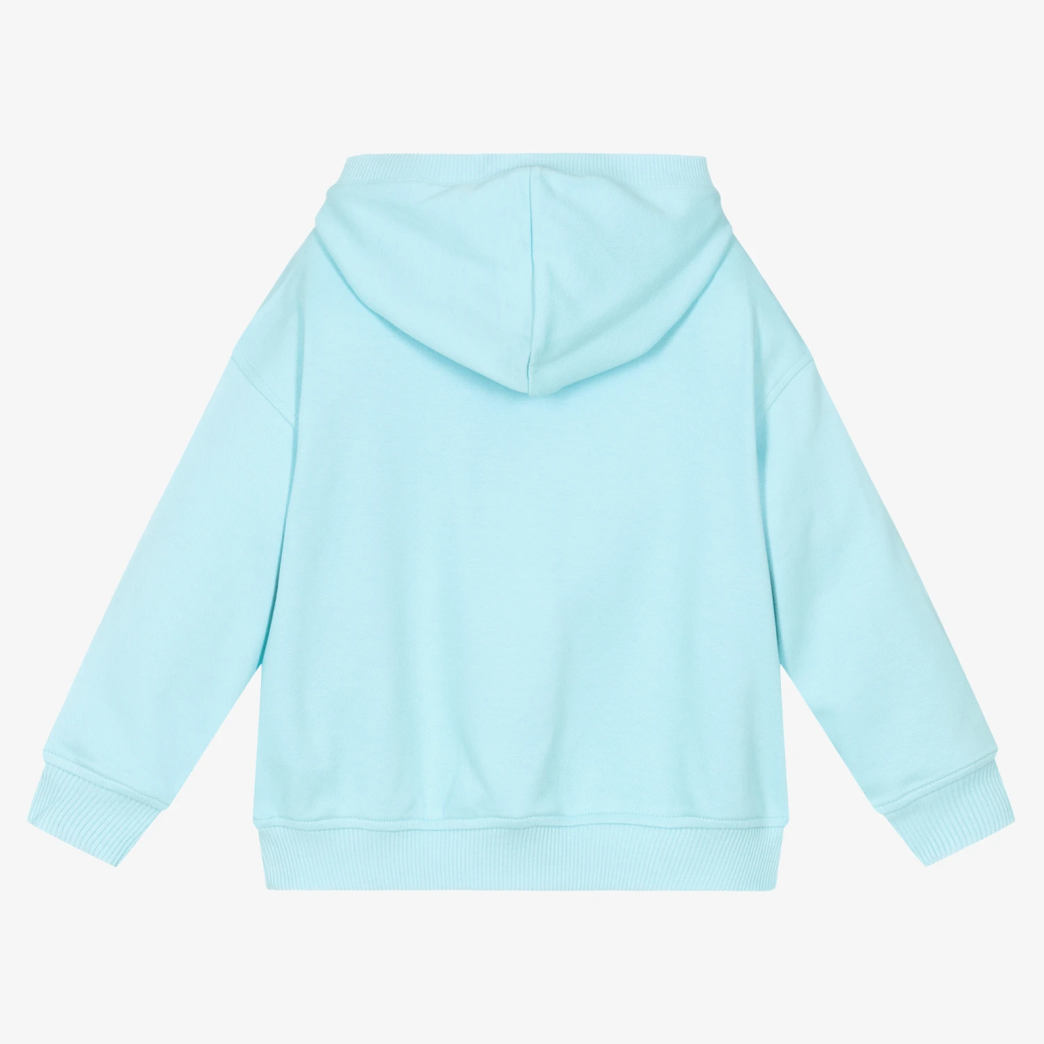 Moschino Kid-Teen Blue Cotton Teddy Bear Hoodie 2 Moschino Kid-Teen Blue Cotton Teddy Bear Hoodie - Image 2