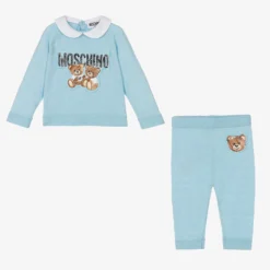 Moschino Baby Blue Knitted Trouser Set -Outlet Little Gents Set Store moschino blue knitted trouser set 476459 f4d804eea0f08a0ee046e82516cab4e7ae673ce6
