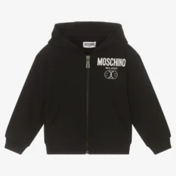 Moschino Kid-Teen Boys Black Double Smiley Hoodie