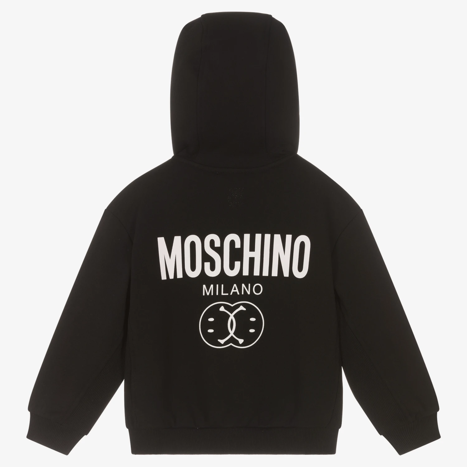 Moschino Kid-Teen Boys Black Double Smiley Hoodie 3 Moschino Kid-Teen Boys Black Double Smiley Hoodie - Image 3