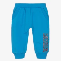 Moschino Baby Boys Blue Cotton Logo Joggers