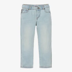 Moschino Kid-Teen Boys Blue Denim Logo Jeans