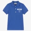 Moschino Kid-Teen Boys Blue Double Smiley Polo Shirt
