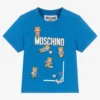Moschino Baby Boys Blue Teddy Bear Cotton T-Shirt
