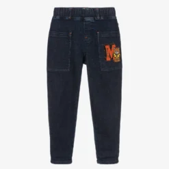 Moschino Kid-Teen Boys Dark Blue Denim Jeans