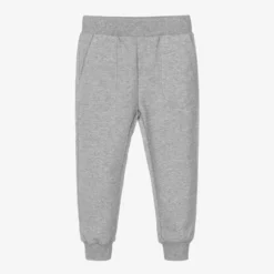 Moschino Baby Boys Grey Cotton Logo Joggers