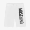Moschino Kid-Teen Boys White Cotton Logo Shorts
