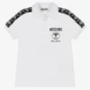 Moschino Kid-Teen Boys White Cotton Piqué Polo Shirt