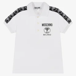 Moschino Kid-Teen Boys White Cotton Piqué Polo Shirt