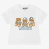 Moschino Baby Boys White Cotton Teddy Bear Logo T-Shirt
