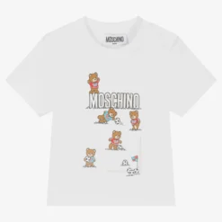 Moschino Baby Boys White Teddy Bear Cotton T-Shirt
