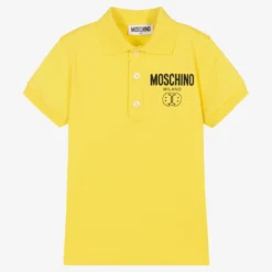 Moschino Kid-Teen Boys Yellow Double Smiley Polo Shirt
