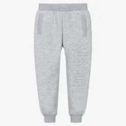 Moschino Kid-Teen Grey Cotton Jersey Logo Joggers