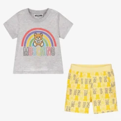 Moschino Baby Grey & Yellow Baby Shorts Set -Outlet Little Gents Set Store moschino grey yellow baby shorts set 443024 21767680c6827cc9d0acde698ad225bc918f8bd3