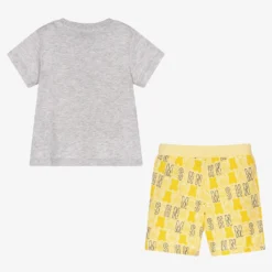 Moschino Baby Grey & Yellow Baby Shorts Set -Outlet Little Gents Set Store moschino grey yellow baby shorts set 443024 966e20a07f90cbd5326d0eb836a6cada636aaeb8