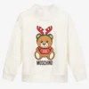 Moschino Kid-Teen Ivory Cotton Logo Sweatshirt