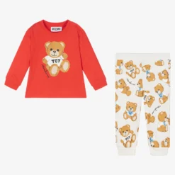 Moschino Baby Ivory & Red Teddy Trouser Set -Outlet Little Gents Set Store moschino ivory red teddy trouser set 476820 7089419c71014abe16a7c77f9de1250faa446442