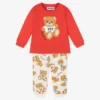 Moschino Baby Ivory & Red Teddy Trouser Set