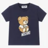 Moschino Baby Navy Blue Teddy Bear Cotton T-Shirt