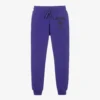 Moschino Kid-Teen Purple Cotton Logo Joggers