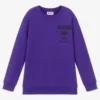 Moschino Kid-Teen Purple Cotton Logo Sweatshirt