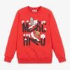 Moschino Kid-Teen Red Cotton Festive Logo Sweatshirt