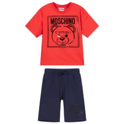 Moschino Kid-Teen Red Cotton Shorts Set -Outlet Little Gents Set Store moschino red cotton shorts set 370697 416eadc7b2fcf87d8b773421f202e38afe453dad