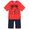 Moschino Kid-Teen Red Cotton Shorts Set