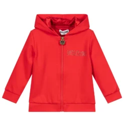 Moschino Baby Red Hooded Logo Jacket