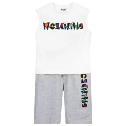 Moschino Kid-Teen White Cotton Shorts Set