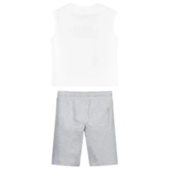 Moschino Kid-Teen White Cotton Shorts Set -Outlet Little Gents Set Store moschino white cotton shorts set 369968 998bc763919347618e569a2ba05df7dc17293a9c